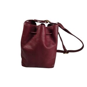 Vtg Coach red leather legacy drawstring bucket bag purse adr 9966